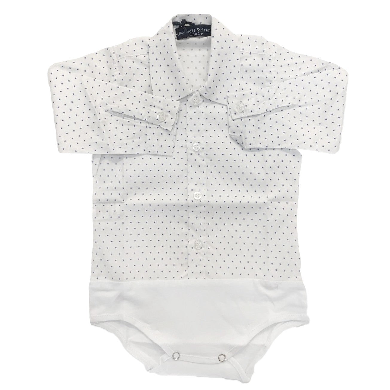 Camicia-Body Micro Stelle blu elettrico  Neonato  Bianco Manuell & Frank M3283 - MANUELL&FRANK - LuxuryKids