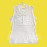 Canotta in Cotone Bianco con Colletto Staccabile Bambina She.Ver CHJTS7637 - SHE.VER - LuxuryKids