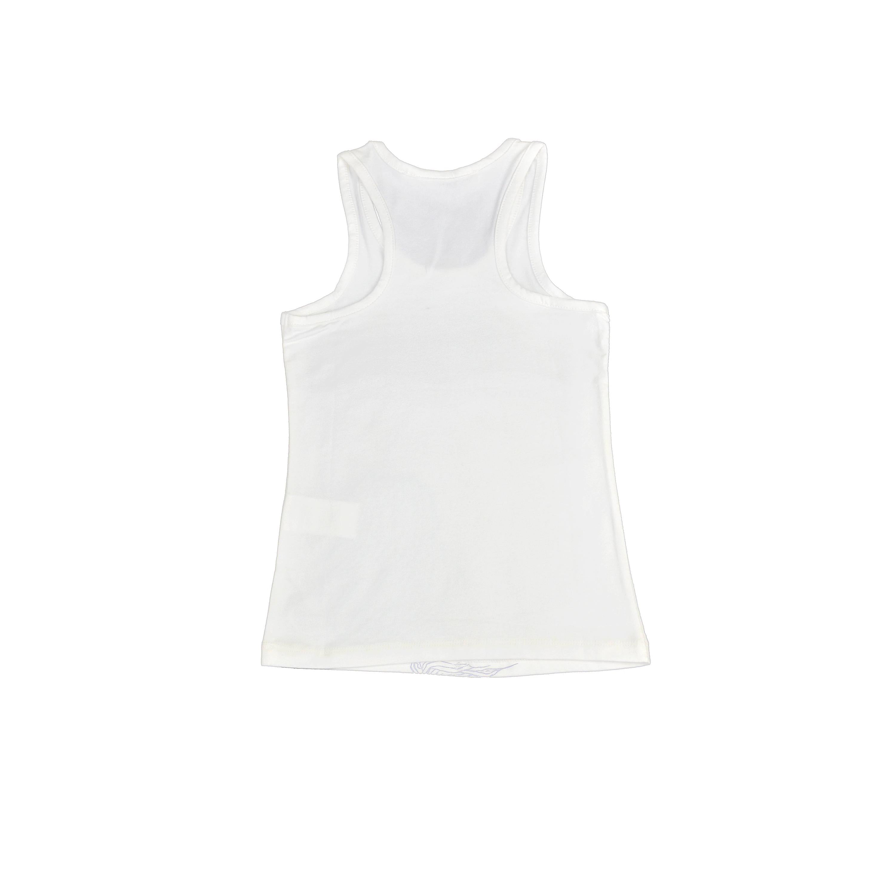 Canotta in Cotone Bianco con Stampa Bambina Take Two M03074 - TAKE TWO - LuxuryKids