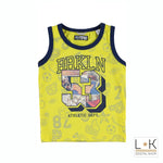 Canotta in Cotone Giallo con Stampa Neonato Sarabanda Q868 - SARABANDA - LuxuryKids