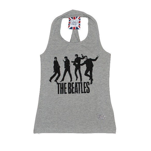 Canotta in Cotone Grigio con Stampa Beatles Bambina Fix Design 1T2603 - FIX DESIGN - LuxuryKids