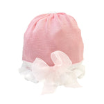 Cappellino in Filo Rosa-Bianco Neonata Creazioni Luana 16055 - CREAZIONI LUANA - LuxuryKids