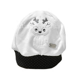 Cappello in Caldo Cotone Bianco-Blu con Ricamo Renna Neonato Ninnaoh I18262 - NINNAOH - LuxuryKids