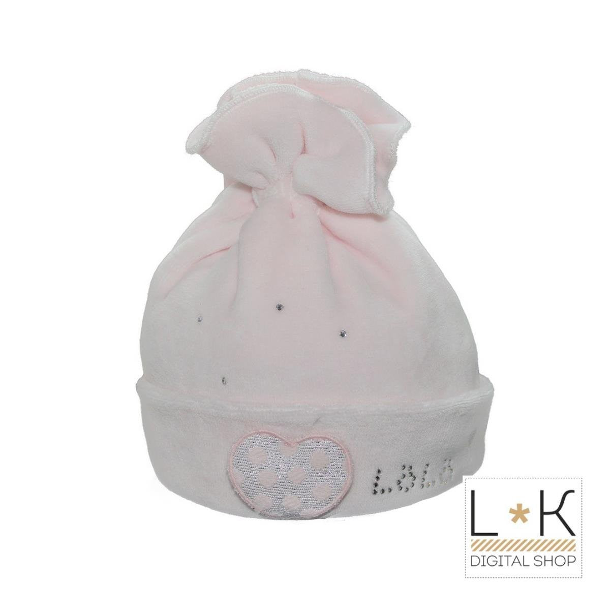Cappello in Ciniglia Rosa Neonata Lolo' 7081-1 - LOLO' - LuxuryKids
