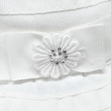 Cappello In Cotone Bianco Con Fiorellini E Strass Neonata Il Trenino 5835 - IL TRENINO - LuxuryKids