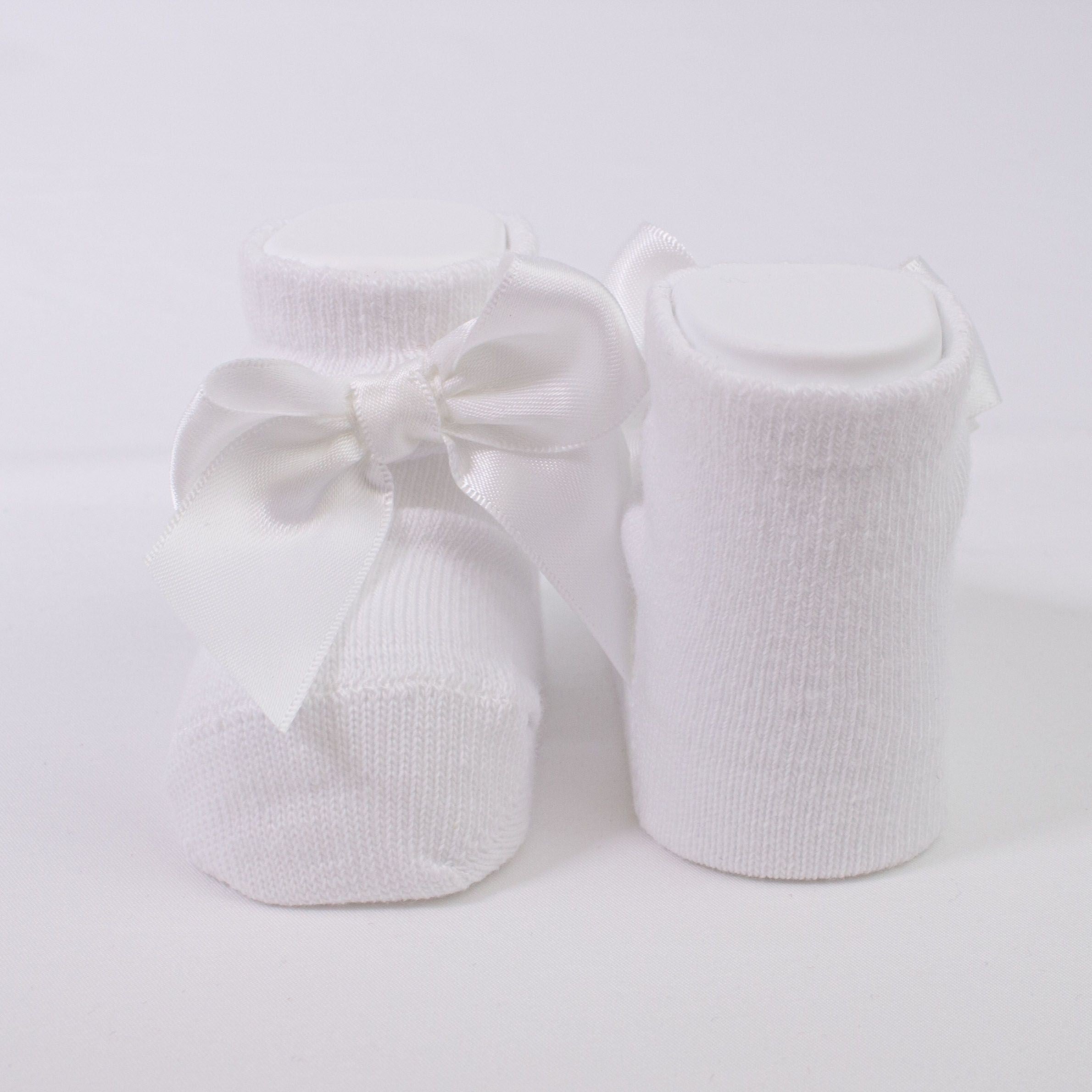 Calzino Scarpetta In Caldo Cotone Con Fiocchetto Neonati CARLOMAGNO 2400 - CARLOMAGNO - LuxuryKids