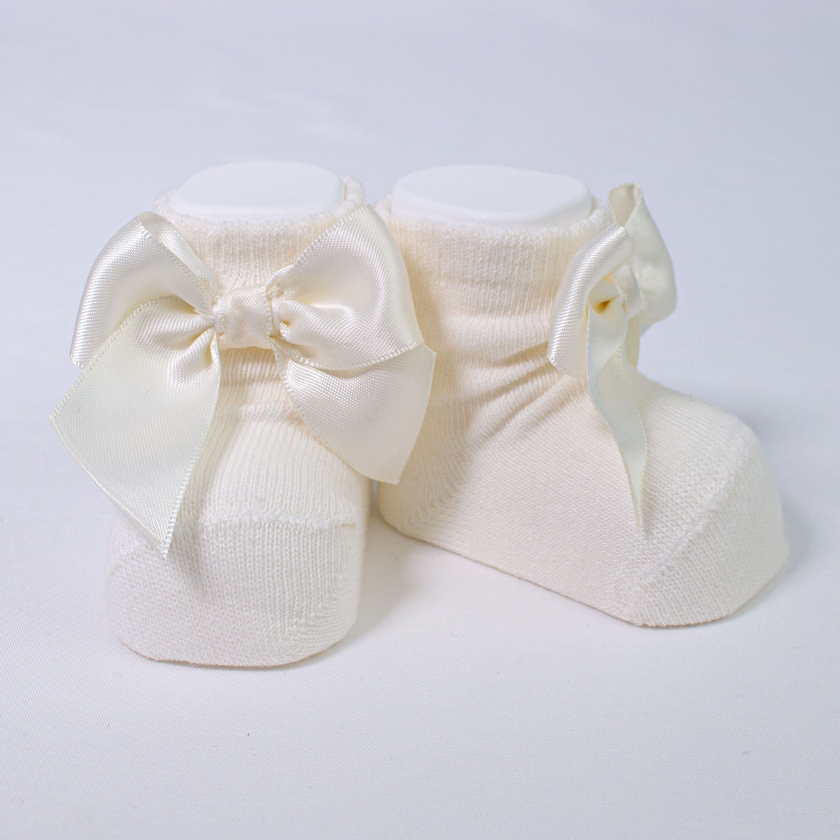 Calzino Scarpetta In Caldo Cotone Con Fiocchetto Neonati CARLOMAGNO 2400 - CARLOMAGNO - LuxuryKids