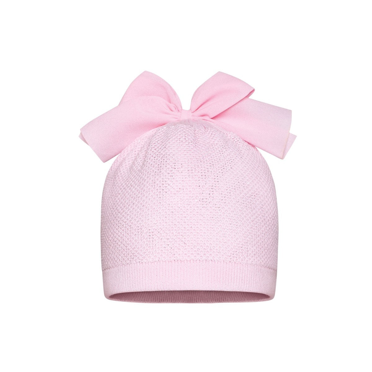 Cappello In Filo Di Cotone Lurex Con Fiocco In Organza Neonata BARBARAS BB15 - BARBARAS - LuxuryKids