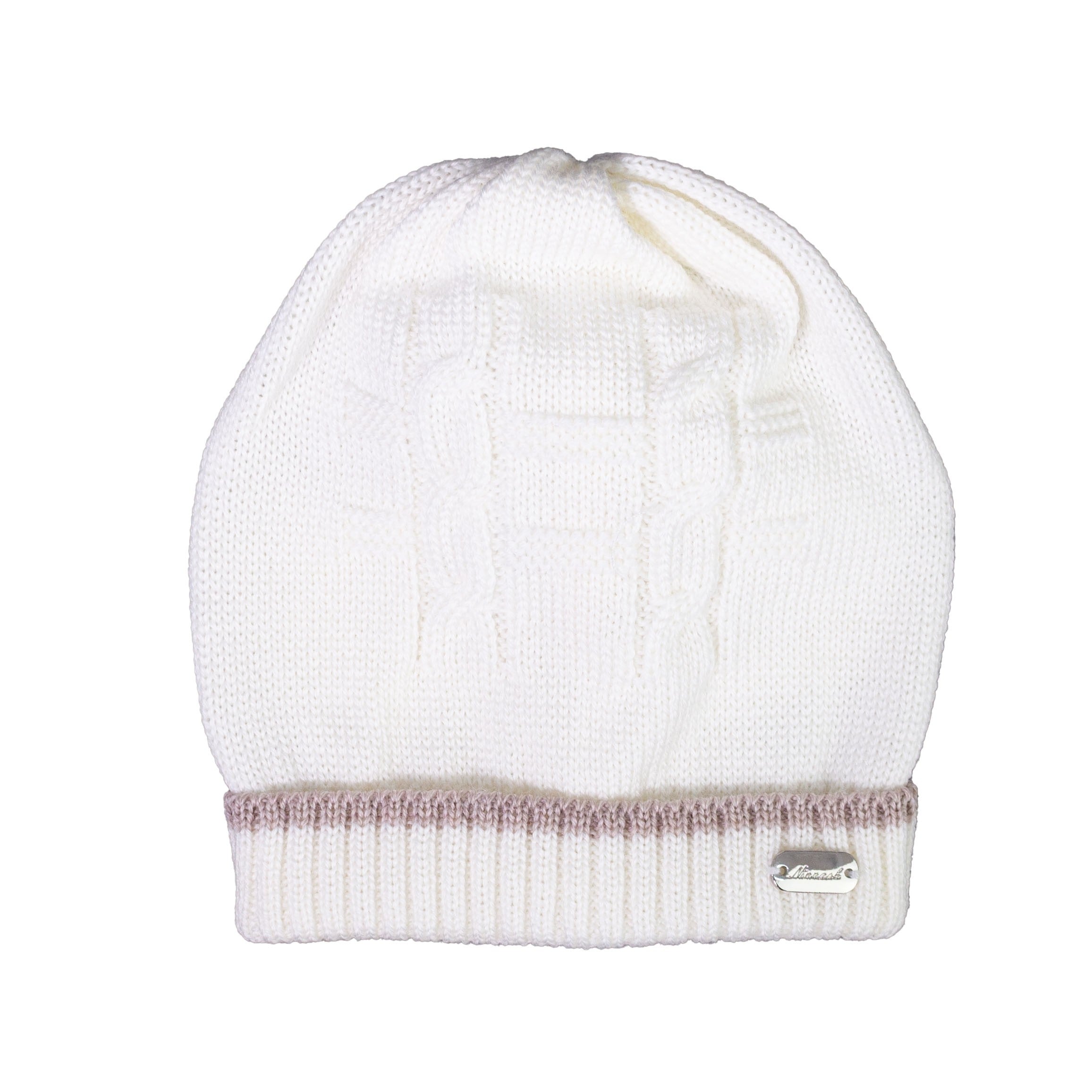 Cappello In Lana 100% Con Treccia Neonato NINNAOH I20358 - NINNAOH - LuxuryKids