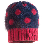 Cappello in misto lana a poise blu rosso 6-8anni Bambina SARABANDA R293 - SARABANDA - LuxuryKids