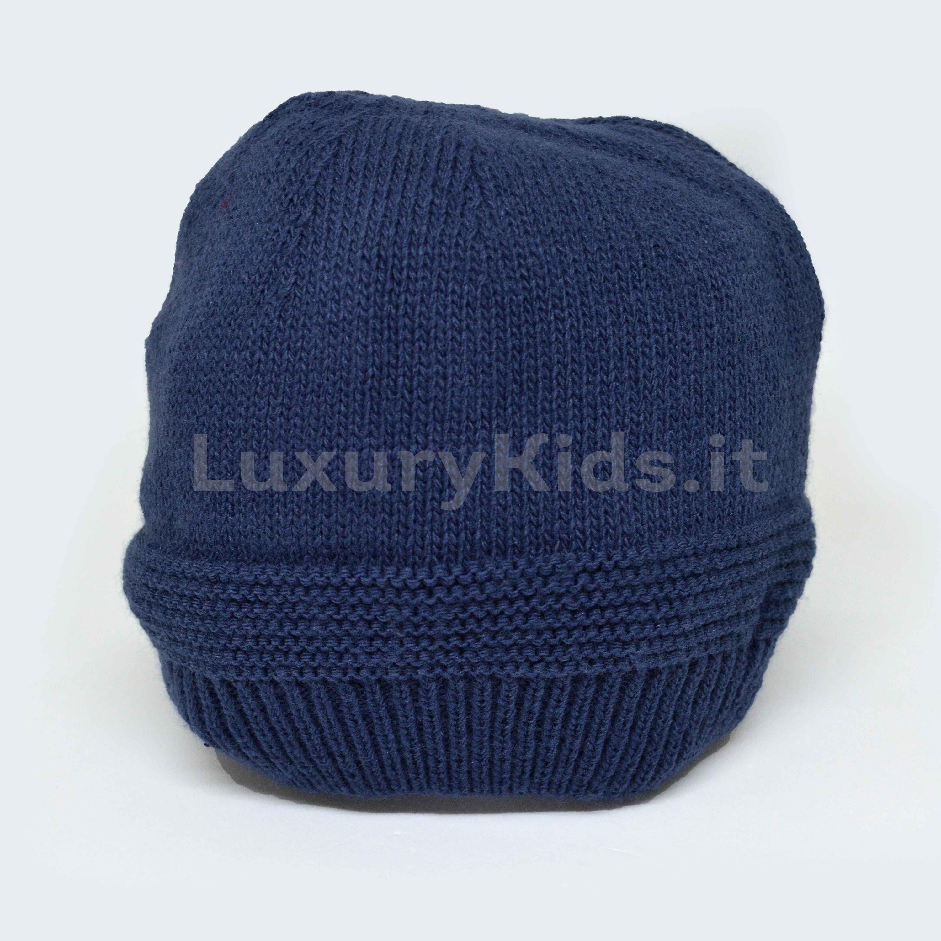 Cappello in Misto Lana Blu Neonato A&J 271BL - A&J - LuxuryKids