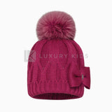Cappello In Misto Lana Con Pon Pon In Volpe Neonata BARBARAS WV82 - BARBARAS - LuxuryKids