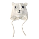 Cappello In Misto Lana Panna Orsetto Neonato Minibanda R313P - MINIBANDA - LuxuryKids