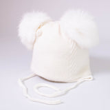 Cappello Misto Lana Con Pompon Panna Neonata Jamiks JZD065 - JAMIKS - LuxuryKids
