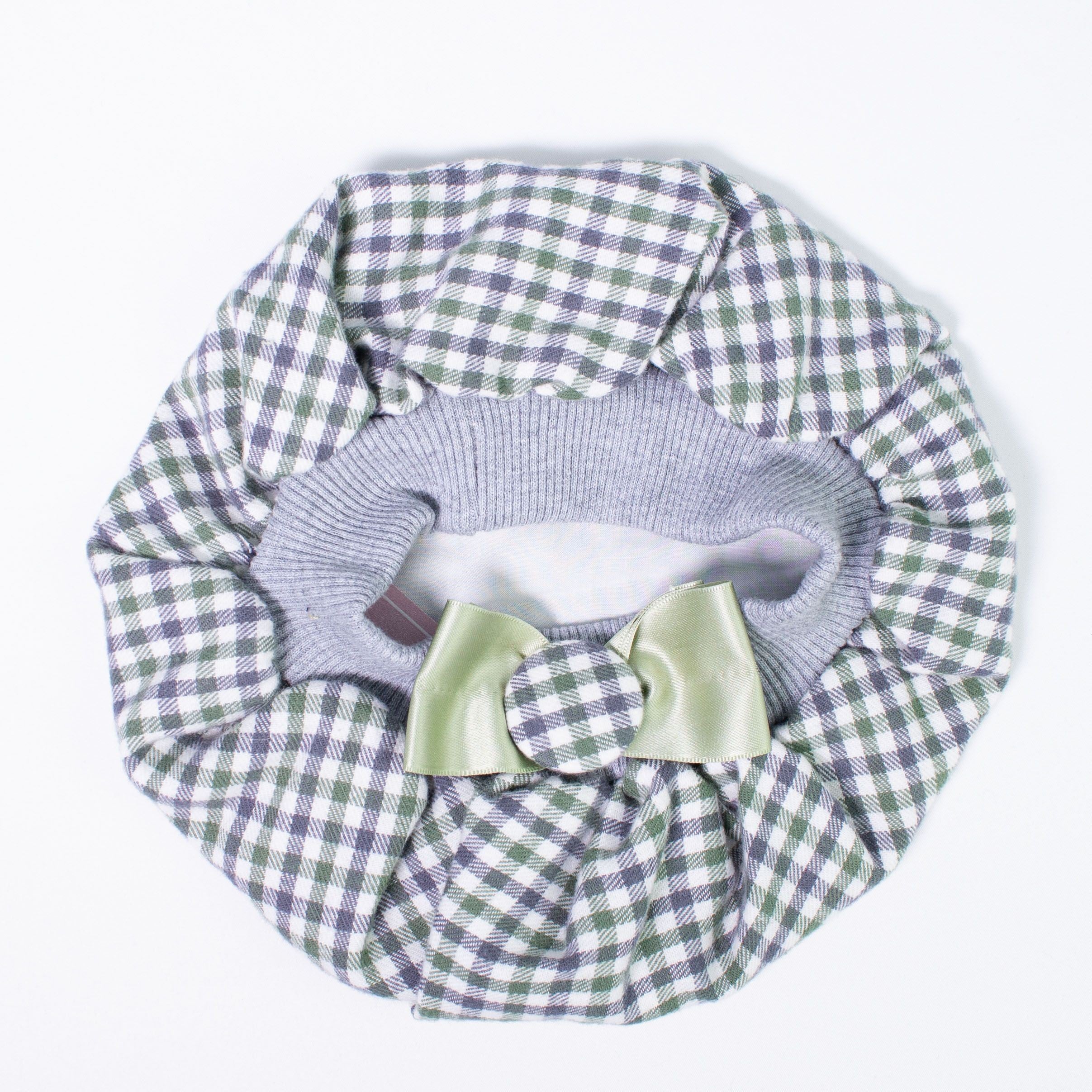 Cappello Modello Baschetto In Caldo Cotone A Quadretti Verde Neonata ALEXIA ALCP20I - ALEXIA - LuxuryKids