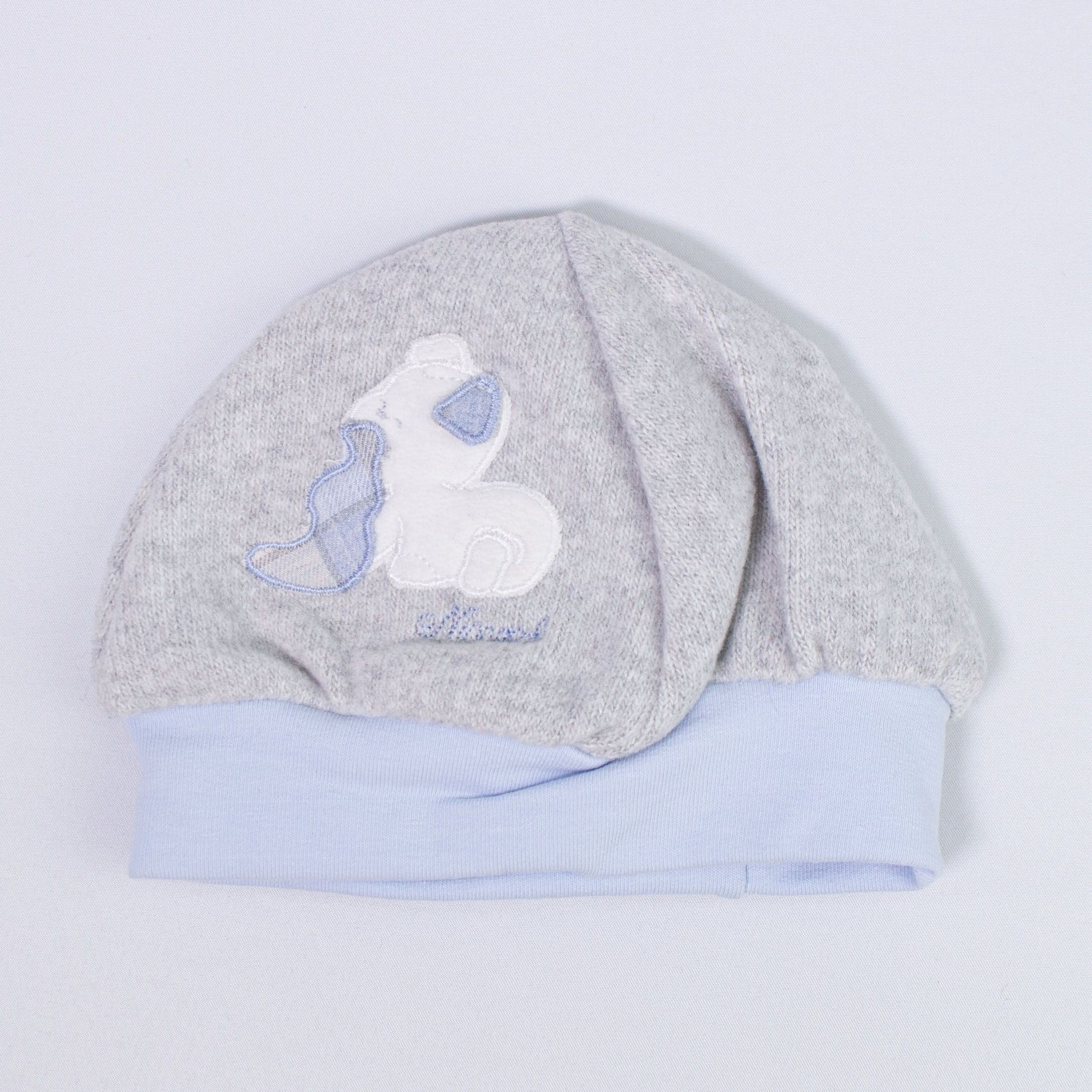 Cappello Neonato In Caldo Cotone Grigio Neonato NINNAOH I16204C - NINNAOH - LuxuryKids