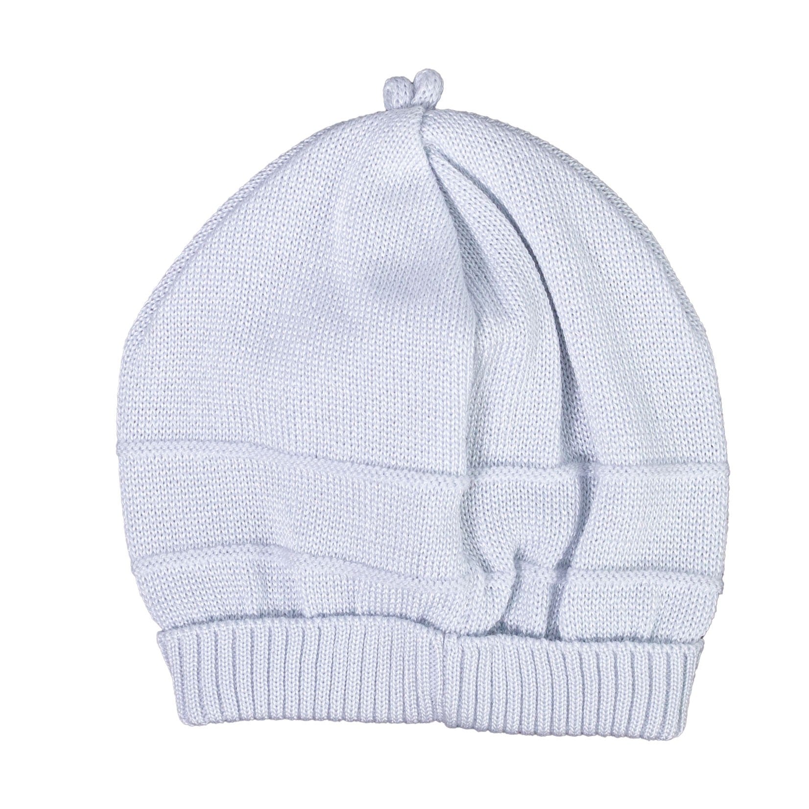 Cappello Neonato Lana 100%  Celeste 50100-00 - CREAZIONI LUANA - LuxuryKids