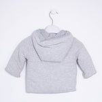 Cappottino con Cappuccio a Righe Grigio-Bianco Neonata Ninnaoh I1583 - NINNAOH - LuxuryKids