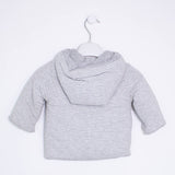 Cappottino con Cappuccio a Righe Grigio-Bianco Neonata Ninnaoh I1583 - NINNAOH - LuxuryKids
