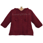 Cappottino con Cappuccio Bordeaux Neonato A&J 252BX-00 - A&J - LuxuryKids