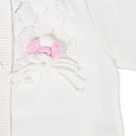 Cappottino In Lana 100% Certificata Con Cappuccio  Bordato In Volpe Panna Neonata Luana 3083 - CREAZIONI LUANA - LuxuryKids