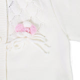 Cappottino In Lana 100% Certificata Con Cappuccio  Bordato In Volpe Panna Neonata Luana 3083 - CREAZIONI LUANA - LuxuryKids