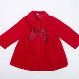 Cappotto in Panno Svasato Foderato Rosso-Rosa Neonata SARDON AB13 - SARDON - LuxuryKids