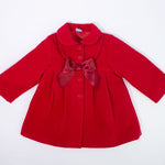 Cappotto in Panno Svasato Foderato Rosso-Rosa Neonata SARDON AB13 - SARDON - LuxuryKids