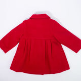 Cappotto in Panno Svasato Foderato Rosso-Rosa Neonata SARDON AB13 - SARDON - LuxuryKids