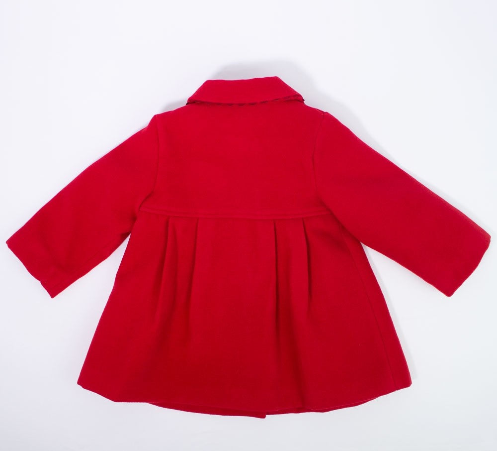 Cappotto in Panno Svasato Foderato Rosso-Rosa Neonata SARDON AB13 - SARDON - LuxuryKids