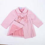 Cappotto in Panno Svasato Foderato Rosso-Rosa Neonata SARDON AB13 - SARDON - LuxuryKids