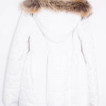 Cappotto Lungo con Cappuccio Panna con Ecopelliccia Bambina Bufi B10918A1 - BUFI - LuxuryKids