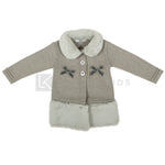 Cappotto Svasato In Misto Lana Con Bordi In Ecopelliccia Grigio Bambina Dr Kid 375 - DR.KID - LuxuryKids