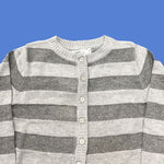 Cardigan a Righe Grigio con Pelliccia al Collo Bambina Fun&Fun FUNBSW1743 - FUN&FUN - LuxuryKids