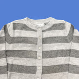 Cardigan a Righe Grigio con Pelliccia al Collo Bambina Fun&Fun FUNBSW1743 - FUN&FUN - LuxuryKids