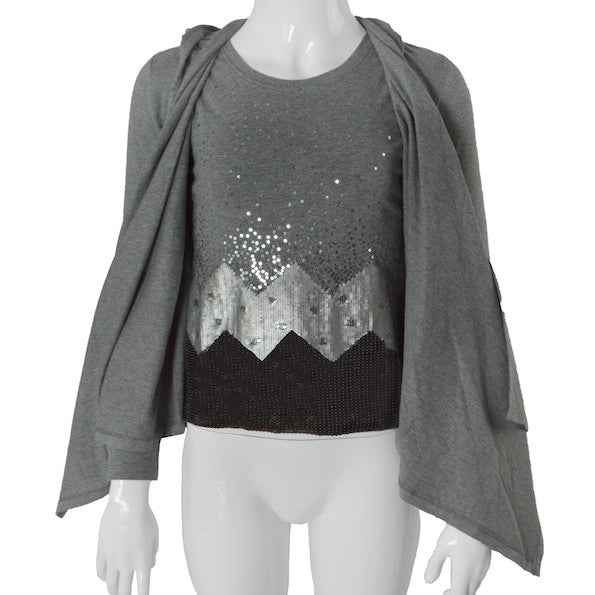 Cardigan Aperto con Cappuccio In Caldo Cotone Grigio Bambina Take Two MO2616 - TAKE TWO - LuxuryKids