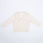 Cardigan Doppio Petto Misto Lana Panna BUFI B10869A1 - BUFI - LuxuryKids