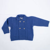 Cardigan Doppiopetto In Misto Lana Con Cashmire Blu Neonato La Sartotia Dei Piccoli LMA692 - LA SARTORIA DEI PICCOLI - LuxuryKids