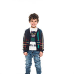 Cardigan Elegante Blu a Righe Bambino Fun&Fun FNMBSW9909 - FUN&FUN - LuxuryKids