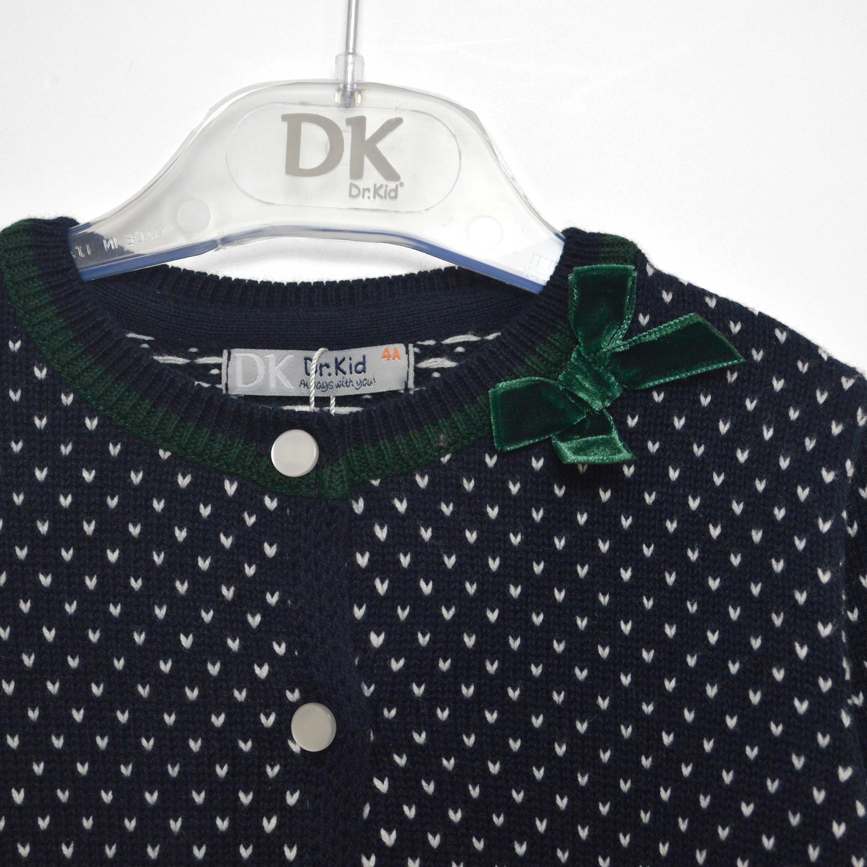 Cardigan Elegante in Misto lana Blu Bambina Dr.Kids 403 - DR.KID - LuxuryKids