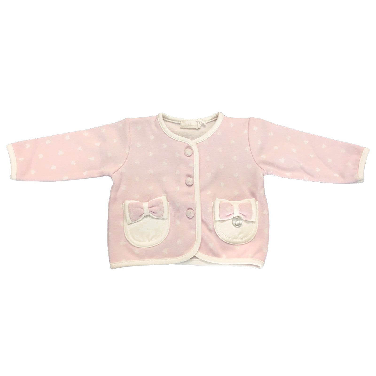 Cardigan in Caldo Cotone Rosa Neonata Ninnaoh I1567 - NINNAOH - LuxuryKids