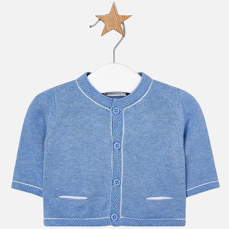 Cardigan In Filo Corredino Nascita celeste neonato 1301 Mayoral - MAYORAL - LuxuryKids