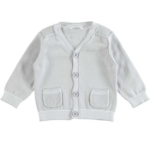 Cardigan In Filo Di Cotone Neonato Minibanda U613 - MINIBANDA - LuxuryKids