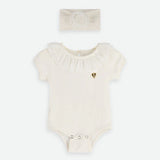 Set Body Elegante E Fascia In Cotone Bianco Neonata ANGEL'S FACE CLEMENTINE