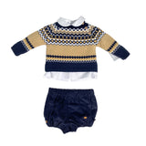     Completo3pezziEleganteChicNeonatoYOEDU0209BluLuxurykids