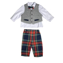 Completo4pezziEleganteScozzeseNeonatoYOEDU2859Luxurykids