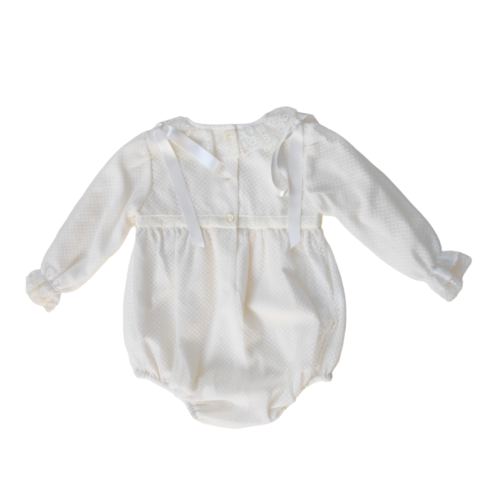 Pagliaccetto Intero Elegante Cerimonia in Caldo cotone Panna Neonato/a  GRANLEI 2196 - GRANLEI - LuxuryKids
