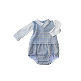 Pagliaccetto In Misto Lana Celeste Neonato DR KID DK132 - DR KID - LuxuryKids