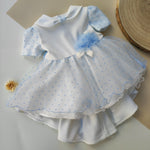 Abito Cerimonia Elegante Manica Corta Neonata Bufi B1160A - BUFI - LuxuryKids