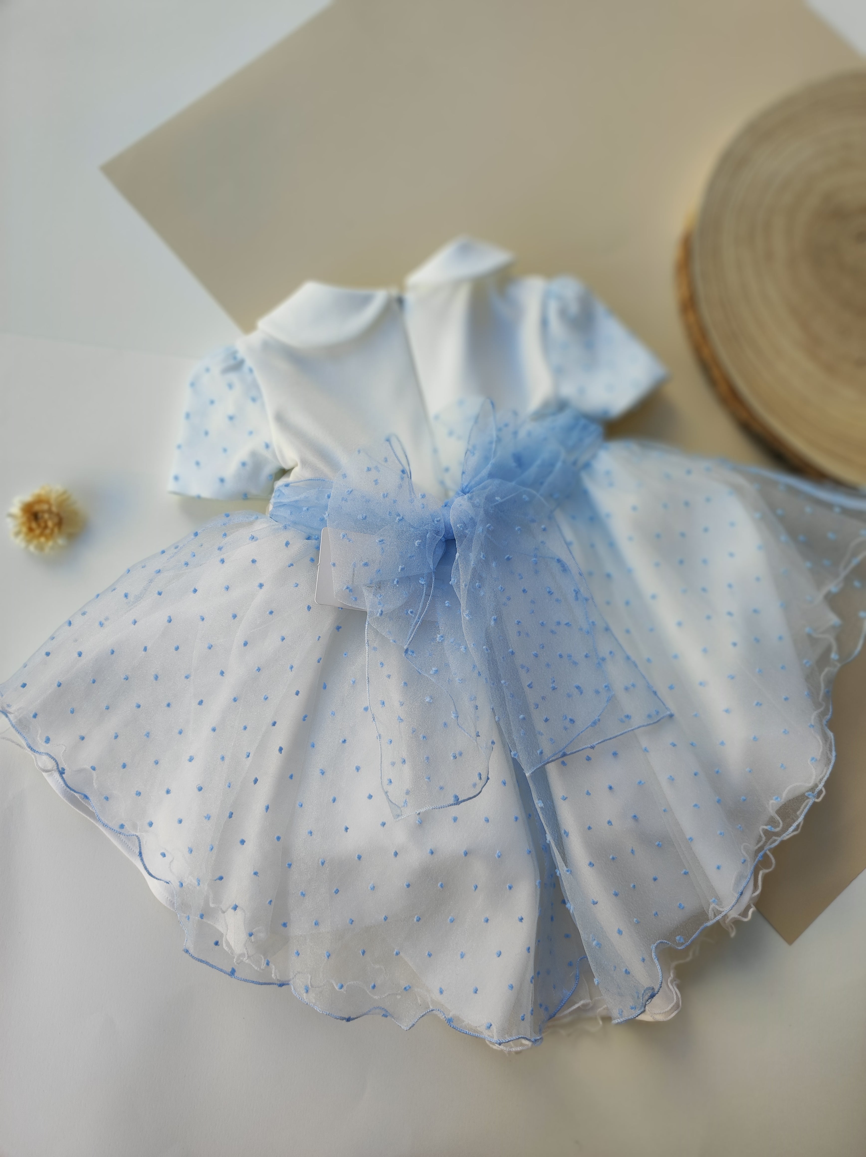 Abito Cerimonia Elegante Manica Corta Neonata Bufi B1160A - BUFI - LuxuryKids